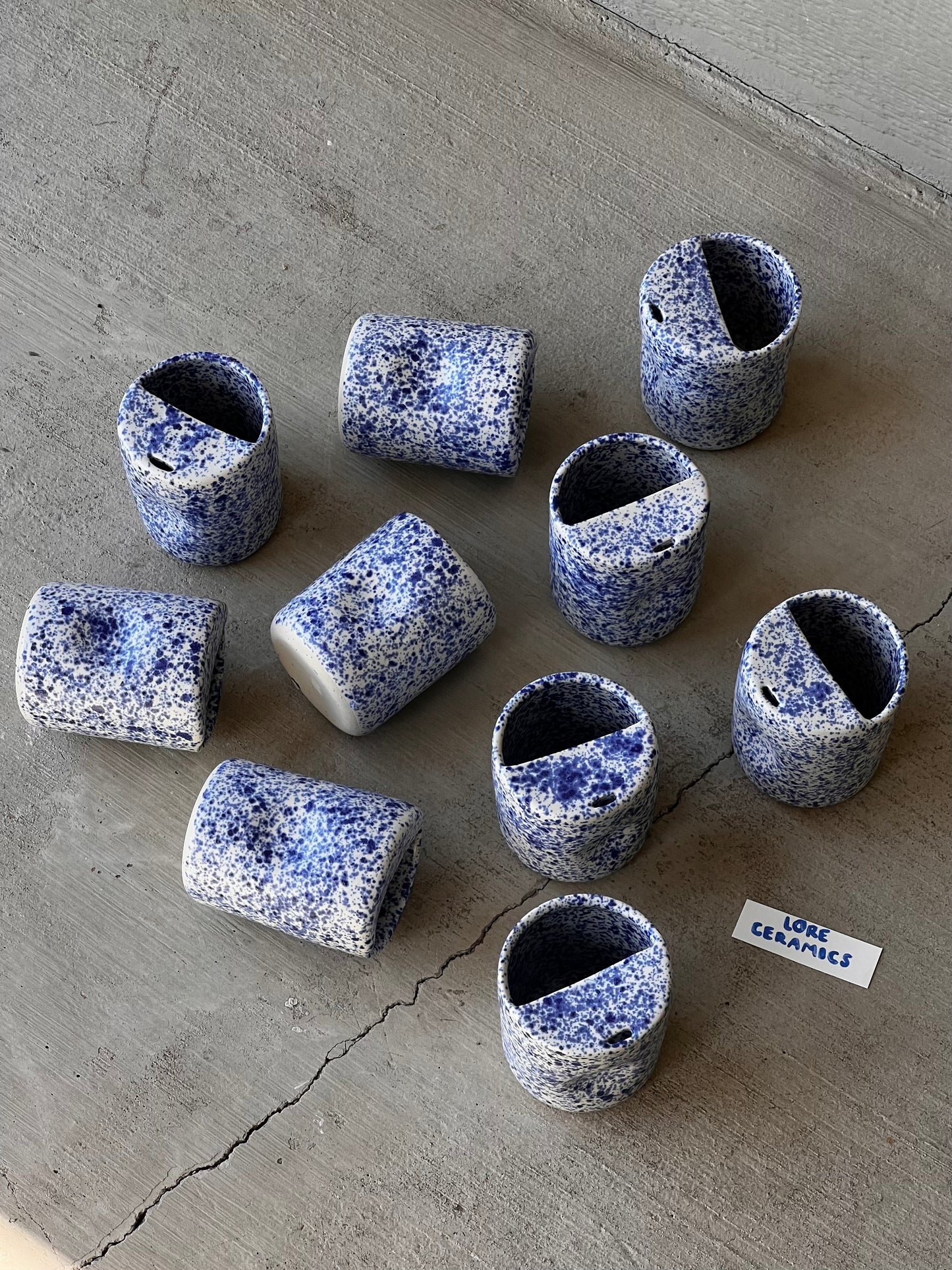 Speckled blue to go cup