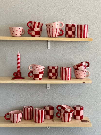 checkered to-go cup