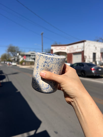 Speckled blue to go cup