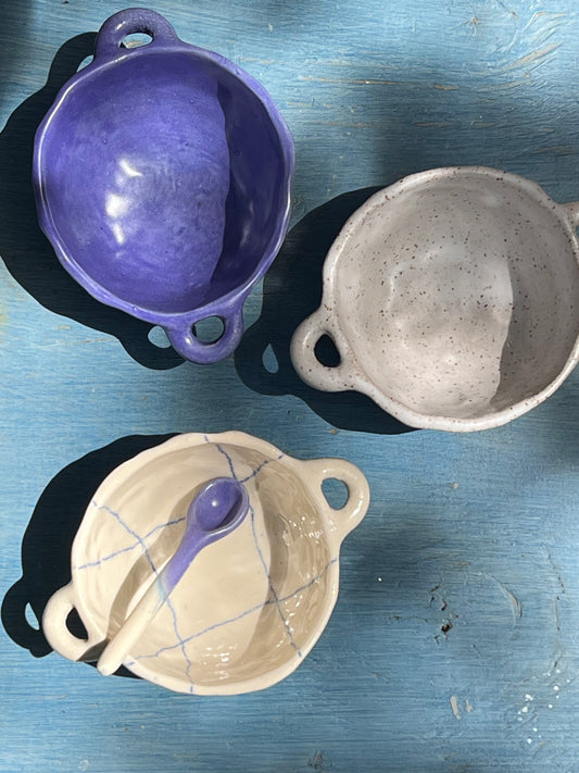 Pinched Bowls with Handles